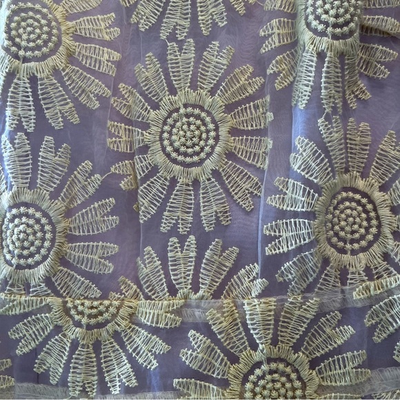 Moon Yellow Daisy Shift Dress Embroidered Size S - Picture 3 of 3